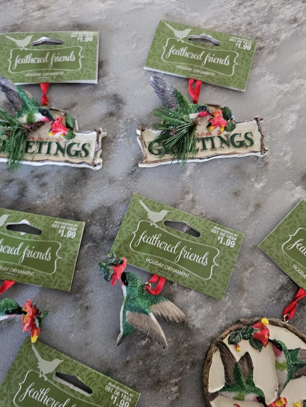 Target Feathered Friends Ornaments Lot 8 Hummingbird Christmas 2009 Birds NWT